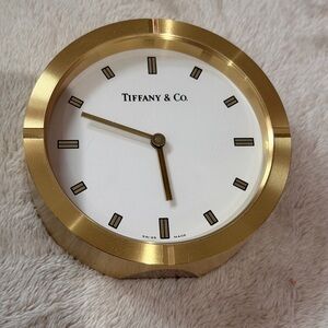 Vintage Tiffany & Co. Round Brass Desk Clock